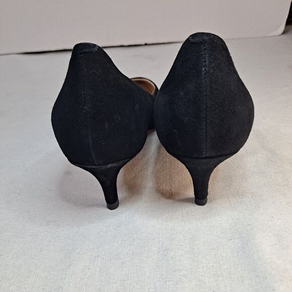 Cole Haan Suede Heels Women's Size 9.5B Black Kitten Heel Pointed Toe Pumps - Picture 3 of 10